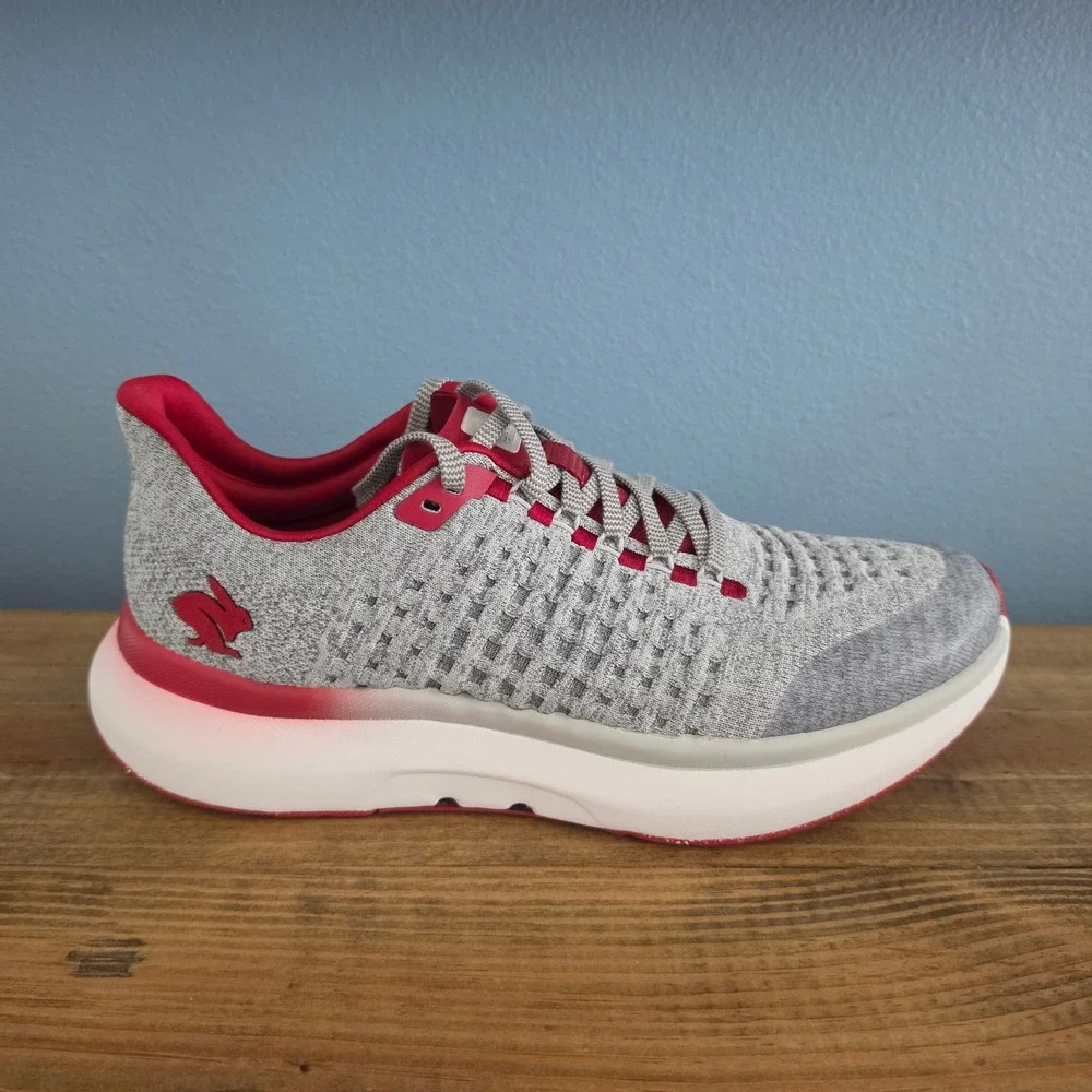 Rabbit Mens Dream Chaser Running Shoes Scarlet Sage Grey Knit‎ RMSDC-650 Size 11